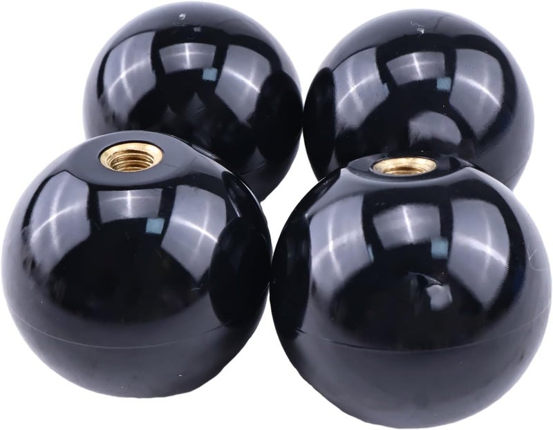 SUKATC 4PCS Threaded Ball Knob M6x35mm Compatible with M6 screw Joystick Handle in lighting installation, control levers, lawn mower, sports equipment and more, Black 1-3/8" - Image 2